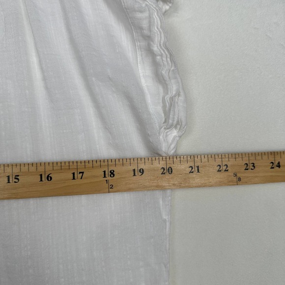 Gap Women's Sz S White Short Sleeve Collared Button Down Blouse Top Cotton Blend - Picture 5 of 8